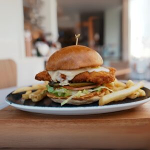 Chicken schnitzel burger