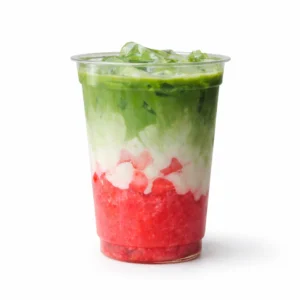 Iced strawberry matcha