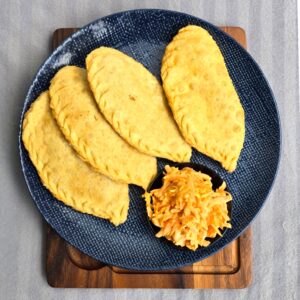Deep fried beef flat dumpling
